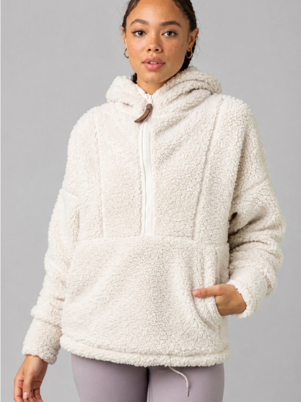 prAna Fleece Polar Escape Half Zip Plus Sherpa in Dreamdust Size 2X